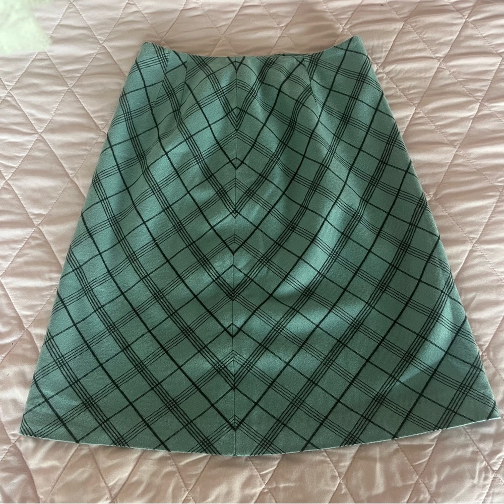 Tribeca Studio | Blue Argyle Mid Length Skirt